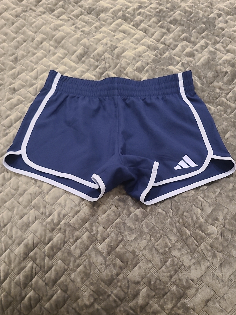 adidas Blue Running Shorts with Light Blue Trim